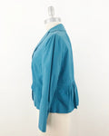Akris Teal Cotton Jacket Size 8