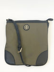 Leather Trimmed Nylon Crossbody Bag