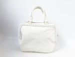 Perforated Patent Leather Handle Bag
