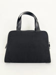 Leather Trim Tessuto Handle Bag