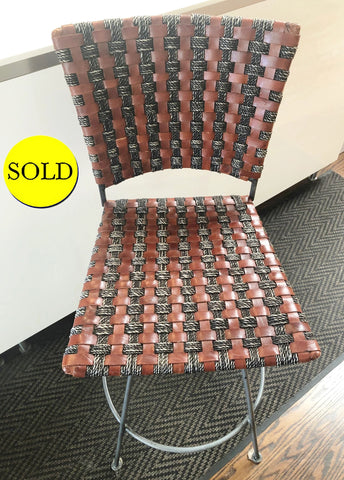 Woven Leather Stool (6 Sold Separately)