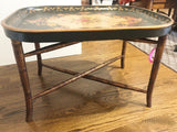 1950's Hand Painted Floral Tray Table