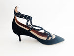 Valentino Suede Love Latch Pumps Size 37.5 It (7.5 Us)