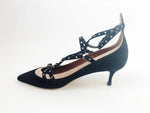 Valentino Suede Love Latch Pumps Size 37.5 It (7.5 Us)