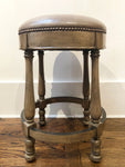 Lorts Leather Nailhead Barstool (4 Available Sold Separately)