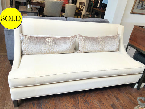 Custom Velvet Sofa And 2 Lumbar Pillows