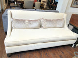 Custom Velvet Sofa And 2 Lumbar Pillows