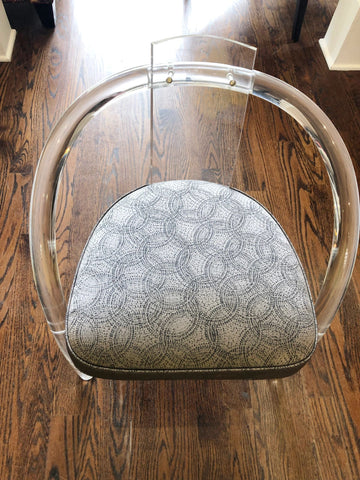 Lucite Upholstered Armchair