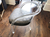 Lucite Upholstered Armchair