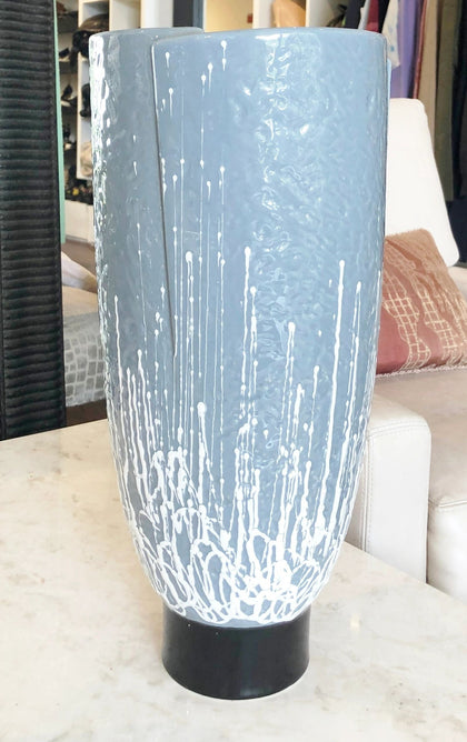 14 Inch Grey Gazed Vase