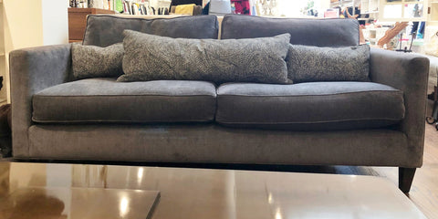 81 Inch Grey Sofa With 3 Lumbar Pillows