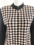 St. John Pink & Black Check Knit Jacket Size 6