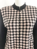 St. John Pink & Black Check Knit Jacket Size 6