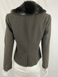 Trina Turk Blazer With Faux Fur Collar Size 4