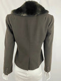 Trina Turk Blazer With Faux Fur Collar Size 4