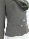 Trina Turk Blazer With Faux Fur Collar Size 4