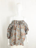 Zimmermann Floral Cold Shoulder Top Size 4