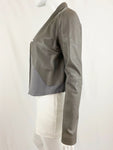 Halston Heritage Cropped Leather Jacket Size S