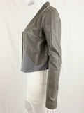 Halston Heritage Cropped Leather Jacket Size S