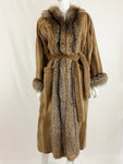 Sheared Mink With Fox Trim Coat Size L