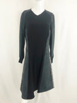 Wool Knit Dress W/Faux Suede Trim Size 8