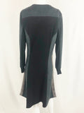 Wool Knit Dress W/Faux Suede Trim Size 8