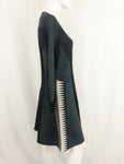 Wool Knit Dress W/Faux Suede Trim Size 8