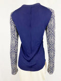 Chloe Blue Metallic Knit Top Size L