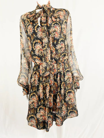 NEW Oscar De La Renta Floral Silk Dress Size 8