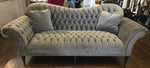 Arhaus Grey Tufted Sofa 92" L X 38"D