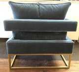 Bevin Blue Velvet Accent Chair (2 Available Sold Seperately)