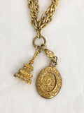 Chanel Double Chain Medallion Necklace