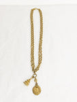 Chanel Double Chain Medallion Necklace