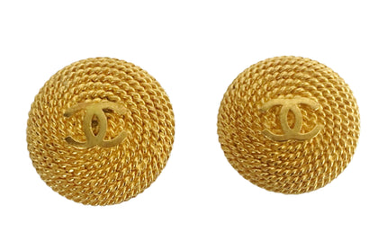 Vintage Chanel Braided CC Earrings