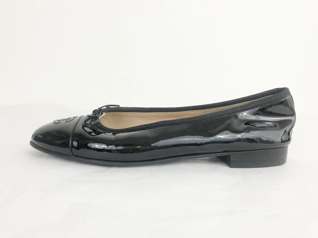 Chanel Patent Leather Ballet Flats Size 38.5 It (8.5 Us) – KMK Luxury  Consignment
