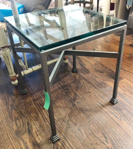Glass And Metal Side Table