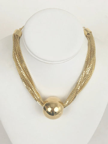 Bottega Veneta Gold Plated Sterling Silver Necklace