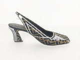 Fendi Zucca Print Slingback Size 40.5 It (10.5 Us)