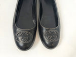 Gucci Gg Leather Ballet Flat Size 39.5 It (9.5 Us)