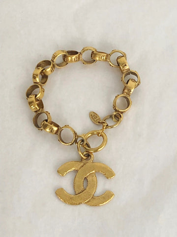 Vintage 2009 Chanel Gold-Tone Cc Chain Bracelet