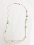 2015 Chanel Faux Pearl And Crystal Star 34" Necklace