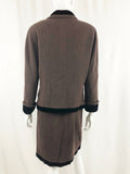 1980's Chanel Velvet Trim Skirt Suit Size M/ 10