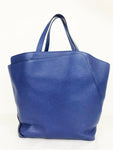Valextra Blue Leather Tote