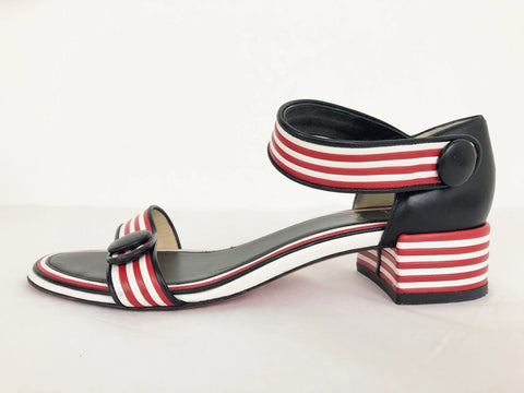 Christian Louboutin Striped Sandal Size 9.5