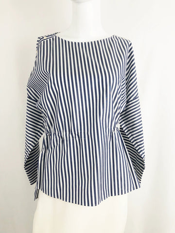 Akris Punto Blue Striped Top Size 2