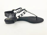 Chanel Pearl T-Strap Sandal Size 40 It (10 Us)