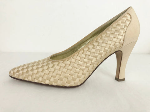 Bottega Veneta Intrecciato Satin Pumps Size 40 It (10 Us)