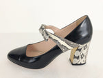 Gucci Snakeskin Accent Pumps Size 40.5/10.5 Us