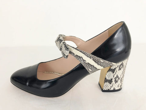 Gucci Snakeskin Accent Pumps Size 40.5/10.5 Us