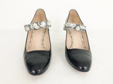 Gucci Snakeskin Accent Pumps Size 40.5/10.5 Us